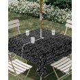 thumbnail image 2 of Outdoor Tablecloth with Umbrella Hole, Black White Striped Spillproof Waterproof Outdoor Table Cover, Abstract Modern Art Irregular Stripe Patio Tablecloths for Party/Garden/Picnic, Square 54"x54", 2 of 9