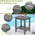 thumbnail image 3 of Y&M Outdoor Side Table, HIPS Adirondack Small Double Layer Table, Waterproof Square Balcony Modern End Tables for Patio, Pool, Beach, Porch, Deck, Indoor or Outdoor Use, Dark Gray, 3 of 5