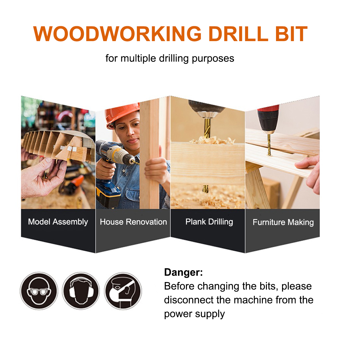 Hymnorq 25PC 1-13mm Metric HSS Brad Point Twist Drill Bits Set for Wood