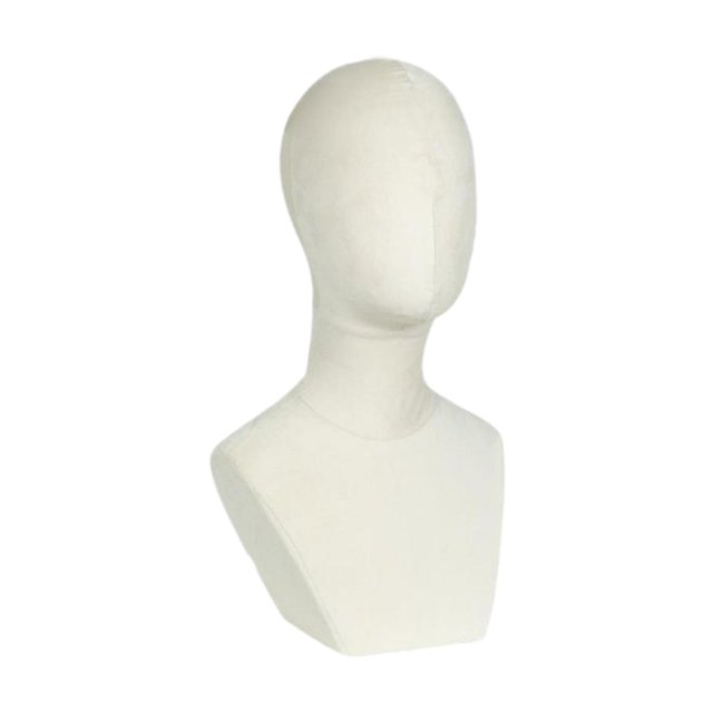 Cabeza de maniquí versátil, soporte para exhibición de pelucas, collar, sombrero y gorra. Blanco