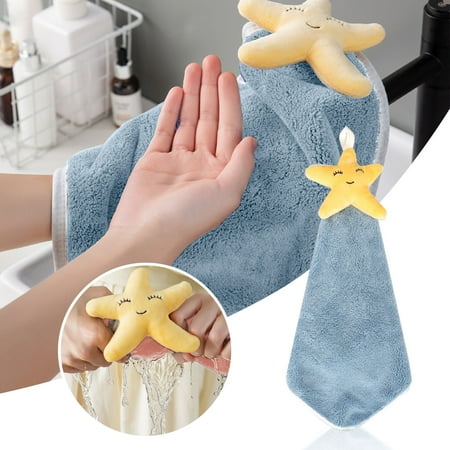 

PhoneSoap Thickened Hand Towel Soft Absorbent Kitchen Hand Rag Bathroom Absorbent Towel Coral Velvet Hand Towel A