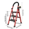 thumbnail image 3 of Zedker Can Withstand 330 Rankings 3 Step Folding Ladder With Safe Handrail Tool Shelf Non Slip Steps Space Saving Lightweight Steel Household Ladder For Home Use Clearance, 3 of 8