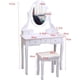 thumbnail image 5 of Moderno makeup vanity set including a lighted mirror y cushioned stool. a makeup mesa con 5 cajones, suitable para bedrooms, y perfect as a dressing mesa para para niños y women in blanca., 5 of 5