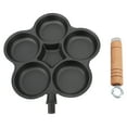 thumbnail image 2 of Breakfast Pan, Multipurpose Heavy Duty Cast Iron 5 Hole Egg Frying Pan  for Hamburger for Pancake, 2 of 7