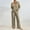 Pants-75Khaki, variant on Gamivast Sets Women 2 Piece Outfits Ribbed Knit Lightweight Full Length Wide Leg Lounge Pants V Neck Long Sleeve Top Pull-On Elastic Waist Travel Casual Wear