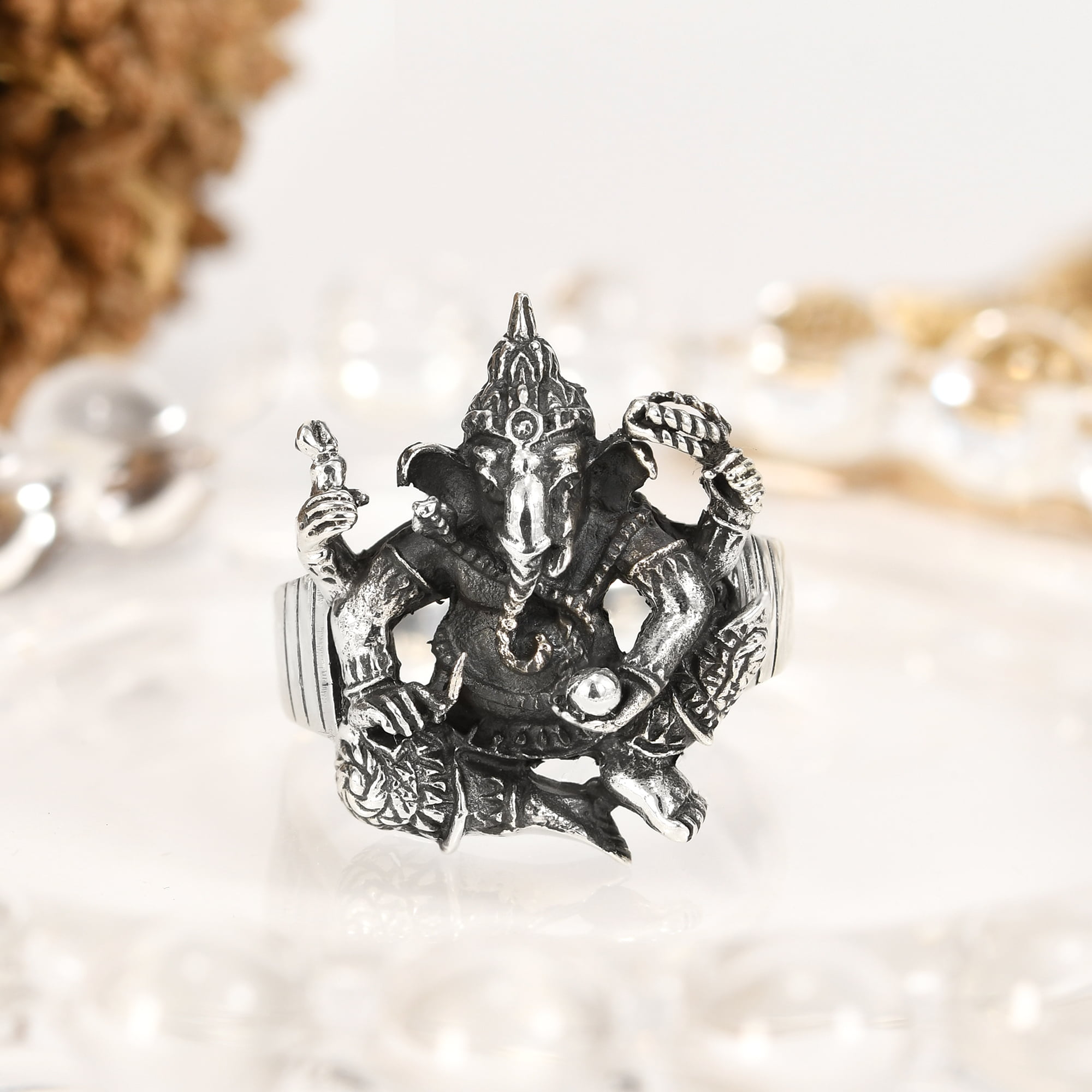 Buy Ganesha Ring, Sterling Silver Ganesh Ring, Hindu Ring, Amulet Ring,  Hindu God by Sterlingmalee Online in India - Etsy