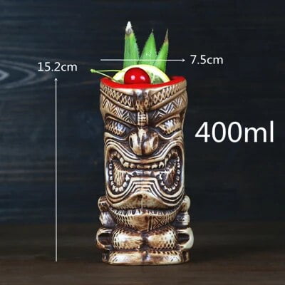 New Hawaii Tiki Mugs Cocktail Cup Beer Beverage Mug Wine Mug Ceramic Easter Islander Tiki Mug