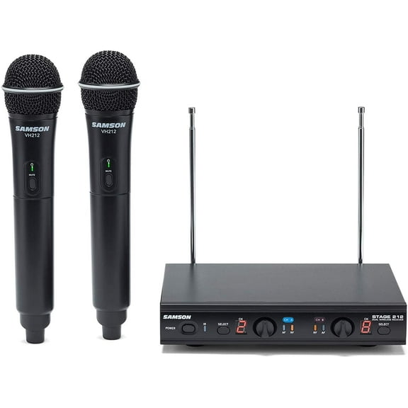 SAMSON Stage 212 Dual VHF Handheld Wireless Microphones for Church Sound Systems