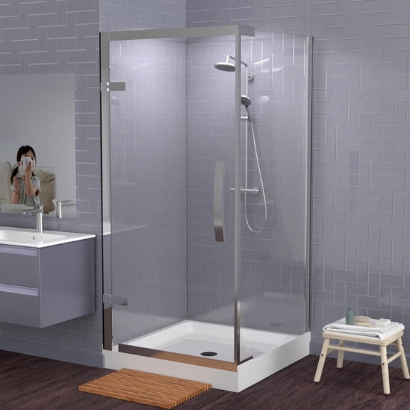 Acrylic Shower Base 36in. D X36in. W Central Drain and Single Threshold in White Color