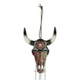 thumbnail image 6 of Rustic Western Star Colorful Texas Flag Floral Pattern Bull Cow Skull Wind Chime, 6 of 10