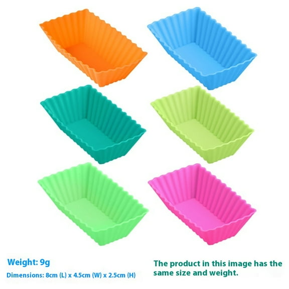 24PCS Silicone Rectangular Reusable Cake Cup Sets Baking Cups Nonstick Liner Molds Cupcake Baking Molds for Making Muffin, Chocolate, Bread