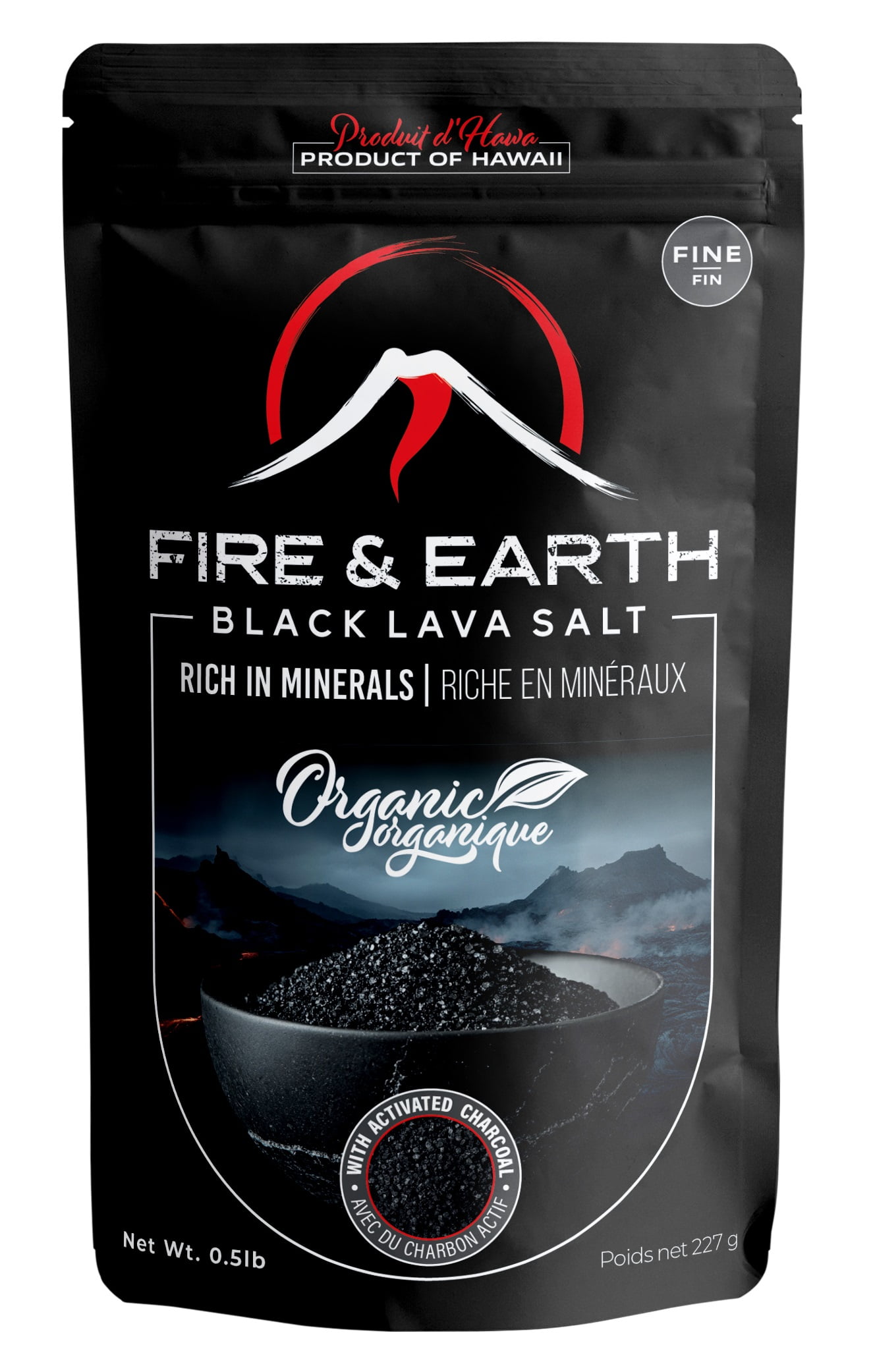 Fire & Earth - Organic Hawaiian Black Lava Sea Salt - Black Salt