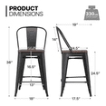 thumbnail image 3 of MoNiBloom Modern Metal Dining Chairs Set of 2, Stackable Metal Chairs with Wooden Seat, Black, 3 of 10