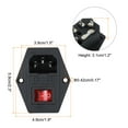 thumbnail image 2 of Uxcell Power Switch 10A 250V AC Rocker Switch 3 Pin IEC320 C14 Inlet Male Power Socket for Lab Equipment,Pack of 3, 2 of 6