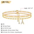 thumbnail image 2 of Pulsera Ursteel Ankle chapada en oro de 14 quilates, ajustable 21,5 cm, 2 of 6