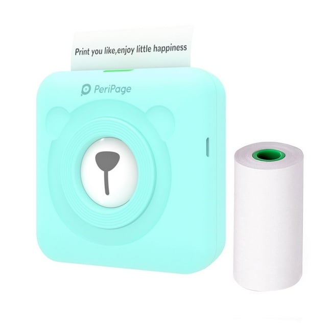 PeriPage Mini Pocket All-in-One Thermal Printer Wireless BT Picture Photo Label Memo Receipt Paper Printer AR Photo Function with USB Cable Support for Android iOS Smartphone Windows