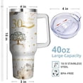 thumbnail image 2 of 30 Years Gifts Anniversary Tumbler with Handle and Straw, 40 Oz Pearl Wedding Cups Stainless Steel 30th Wedding Gifts Anniversary, Valentine Mug 30th Gifts Anniversary for Couple, Parents Friends, 2 of 6