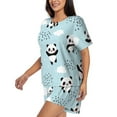 thumbnail image 2 of Lsque Cute Panda Bear Women's Short-Sleeved Pajama Set - 2 Piece Soft and Lightweight Sleepwear Set-Small, 2 of 9