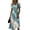 #05Mint Green, variant on Dresses for Women V-Neck Short Sleeve Print Midi Dress Wrap Waist A-Line Elegant Office Dress Mint Green 3XL