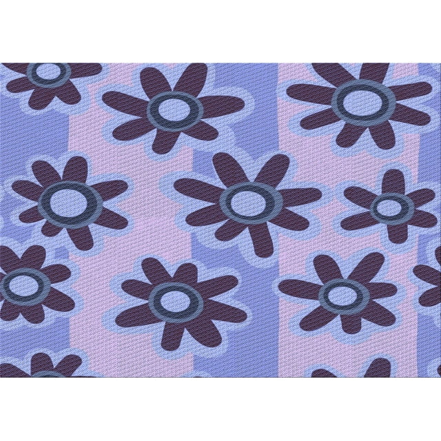 Ahgly Company Machine Washable Indoor Rectangle Transitional Deep Periwinkle Purple Area Rugs, 2' x 4'