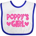 thumbnail image 3 of Inktastic Poppy's Girl Pink with Hearts Girls Baby Bib, 3 of 4