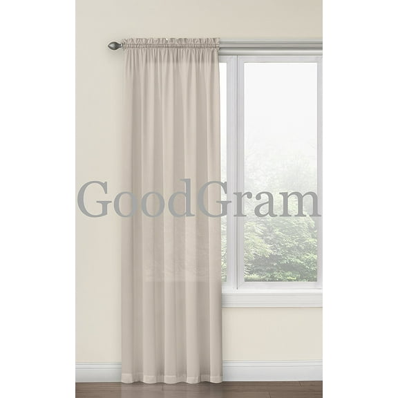 GoodGram Hyatt Ultra Luxurious Faux Silk Window Curtain Panel - Candlelight Ivory