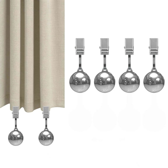 4Pcs Shower Curtain Weights, Metal Shower Liner Weights Clip Down Curtain, Prevent Curtain Liner from Blowing Around, Silver