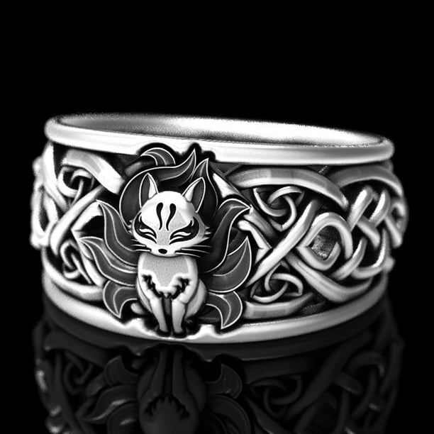 Huitan vikingo mitología nórdica lobo gigante hombres anillo defensa tótem Lobo moda Hip Hop Rock Unisex dedo anillo Punk regalo Tan Jianjun unisex