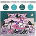 thumbnail image 5 of KUROMI Bedding Set Anime Three-piece for Boys Girls Teens Full, 5 of 7