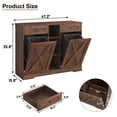thumbnail image 7 of ANPOO Farmhouse Double Tilt-Out Trash Cabinet with Charging Station, 2×10 Gallon Hidden Storage, Drawers & Adjustable Shelves for Kitchen & Dining Room, 7 of 7