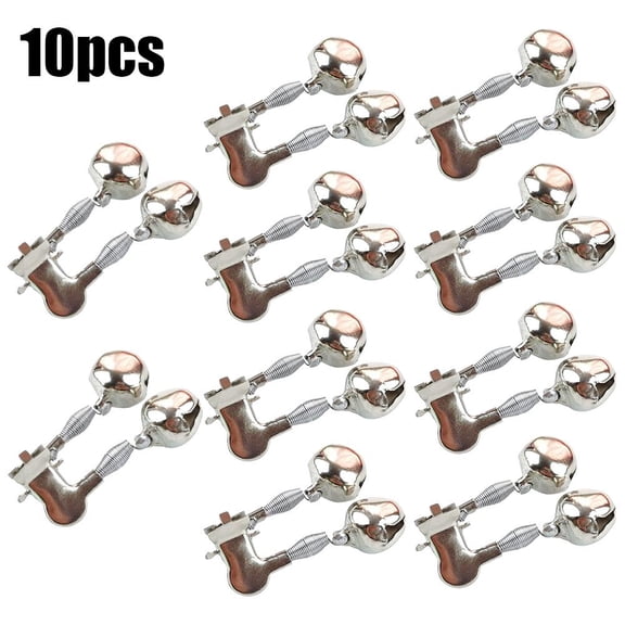 10PCS Fishing Rod Alarm Bells – Extra Loud Dual Alert Bells with Spiral Clips, Silver & Green Galvanized Bite Indicators for Night & Day Fishing – Reusable & Waterproof