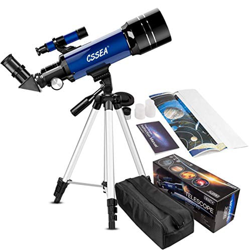 Blue 70mm Aperture High Magnification Astronomical Refractor Telescope with Phone Adapter Wireless Remote Portable Telescope for Kids FREE SOLDIER Telescope for Kids Astronomy Beginners 