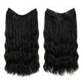 thumbnail image 1 of Zhuge Wire Hair Extensions Thick Curly Wavy Invisible Secret Extension Fish Line Clip in Hairpiece Synthetic for Women 16Inch ,Jet Black, 1 of 2