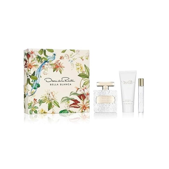 Oscar de la Renta Bella Blanca 3.4 EDP 3.4 lotion travel spray Women Set NIB