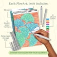 thumbnail image 3 of Lifelines FlowArt Activity Pads, 2-Pack & Bonus Pad - Guided Dot-by-Letter Art Meditations - 8 Double-Sided Markers & 48 Scenes - Botanicals and Landscapes, 3 of 7