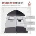 thumbnail image 3 of Outsunny Shower Tent, Pop Up Privacy Shelter for Camping, Dressing Changing Room, Portable Instant Outdoor Shower Tent Enclosure w/ 2 Rooms, Shower Bag, Floor and Carrying Bag, Black, 3 of 9
