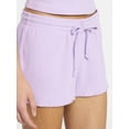 thumbnail image 4 of No Boundaries Sleep Ribbed Tee and Shorts Set, 2-Piece, Women’s XXS-3X, 4 of 5
