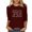 Wine, variant on YUGYXL Ladies Crewneck Tshirts Festival Tee Tops for Women 3/4 Sleeve Print Loose Fit Fall Summer Tee Shirt Beige L