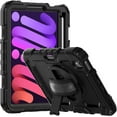 thumbnail image 1 of navor Rugged Cover Compatible with iPad Mini 6 (2021), Rotatable Kickstand Shoulder & Hand Strap Shockproof Heavy Duty Protective Case, 1 of 9