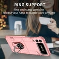 thumbnail image 3 of Allytech for Samsung Galaxy Z Flip 4 Case with Screen Protector, Kickstand Magnetic Ring Holder Rugged Anti-Slip Shockproof Case for Samsung Z Flip4 5G 2022, Pink, 3 of 10
