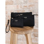 JuJuBe Signature 3-Piece Pouch Clutch Purse Set - Black