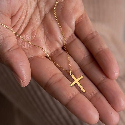 Cross Necklace for Women - Dainty 14K Gold Plated/Sterling Silver Layered Cross Pendant Simple Cute Necklaces for Women Trendy Jewelry Gifts