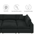 thumbnail image 4 of Modway Commix 6-Piece Upholstered Wood & Fabric Sectional Sofa in Black, 4 of 5