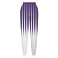thumbnail image 4 of Puntoco Pantalones De Chándal Con Cintura Elástica Y Bolsillos Estampados A Rayas Para Mujer, Pantalón De Chándal, Color Morado, Xxl, 4 of 5