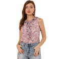 thumbnail image 1 of INSPIRE CHIC Blusa Floral Sin Mangas De Gasa Con Cuello Redondo Y Volantes Para Mujer Rosa S, 1 of 6