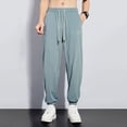 thumbnail image 2 of Men's Summer Slim Mesh Sweatpants - Breathable Polyester Pants - Button Fly Zipper Closure - M-XXXXXL Sizes for Fitness/Casual Wear, 2 of 4