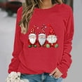 thumbnail image 4 of Funny Christmas Light and Gnome Graphic Sweatshirt for Women Long Sleeve Crewneck Pullover Holiday Party Top Casual Merry Xmas Sweater with Festive Print for Seasonal Celebrations, 4 of 6