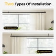 thumbnail image 4 of 1" Rust-Resistant Curtain Rod,Black Curtain Rods for Windows 72" to 144", End Indoor/Outdoor Single Curtain Rod, 4 of 8