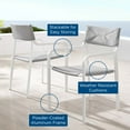 thumbnail image 5 of Lounge Chair Armchair, Set of 2, Aluminum, Metal, Steel, White Grey Gray, Modern Contemporary Urban Design, Outdoor Patio Balcony Cafe Bistro Garden Furniture Hotel Hospitality, 5 of 8