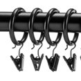 thumbnail image 3 of fashionhome 10pcs Curtain Rings with Clips Metal Decorative Rustproof Drapery Window Curtain Hanging Ring, 3 of 9